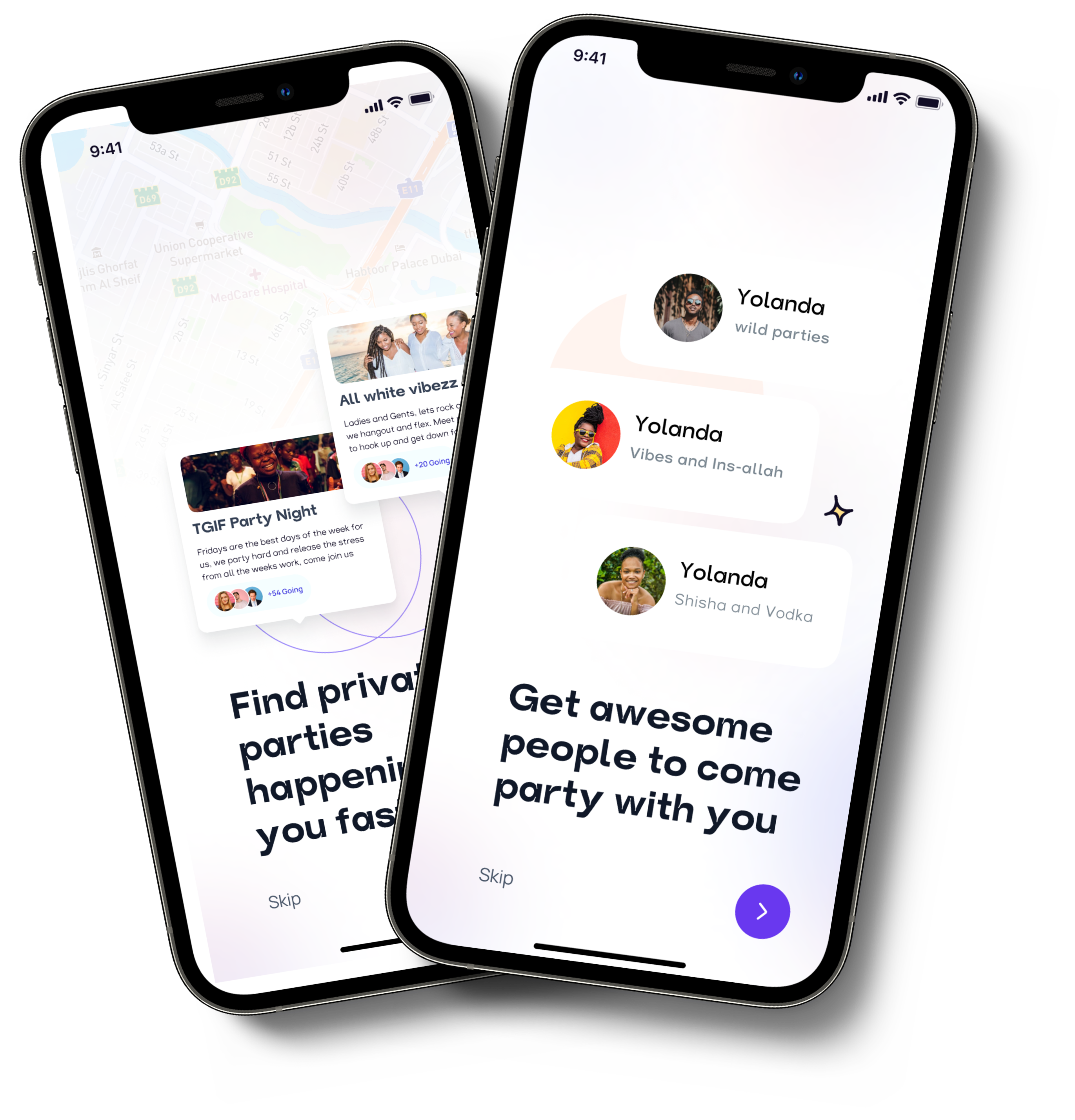 PartyRider App Interface